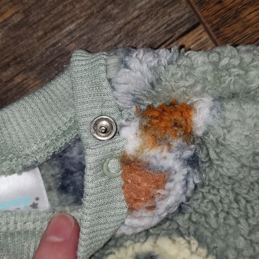 Disney Baby Winnie the Pooh Green Sherpa Fleece Unisex Matching Set, Size 6-9M